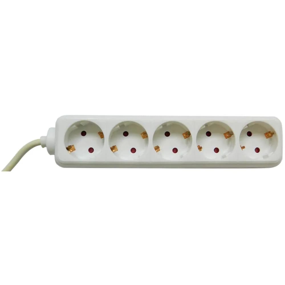 Prelungitor Bachmann SELLY 5xCEE7/3 PC, fara intrerupator, lungime cablu 3m, H05VV-F 3G1, alb — miniatură