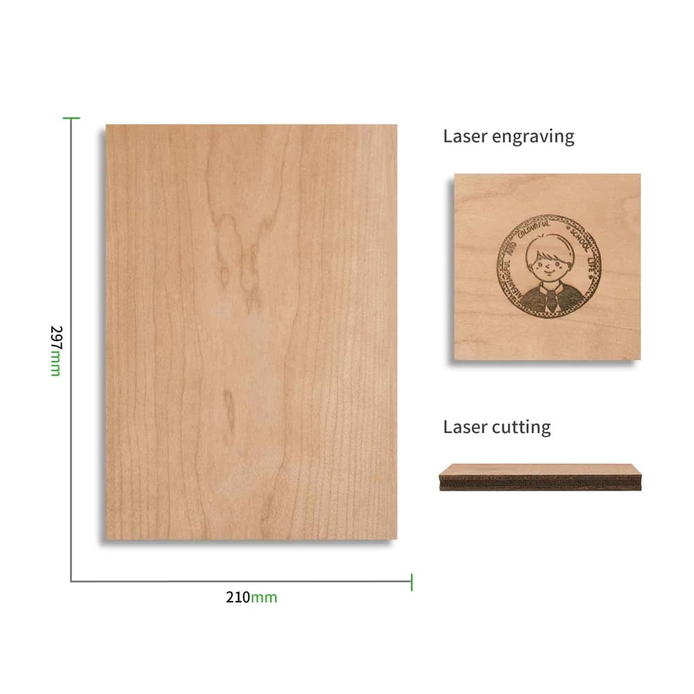 Material pentru gravare laser xTool 3 mm Cherry Plywood (6-Pack) — miniatură