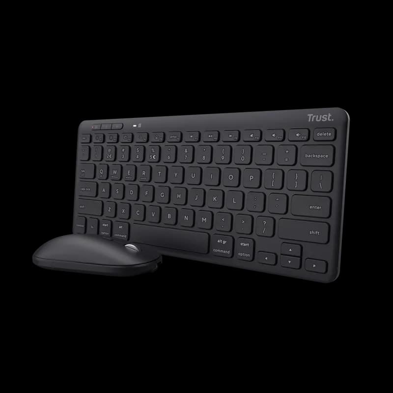 Kit Wireless tastatura si mouse Trust Lyra, negru — miniatură