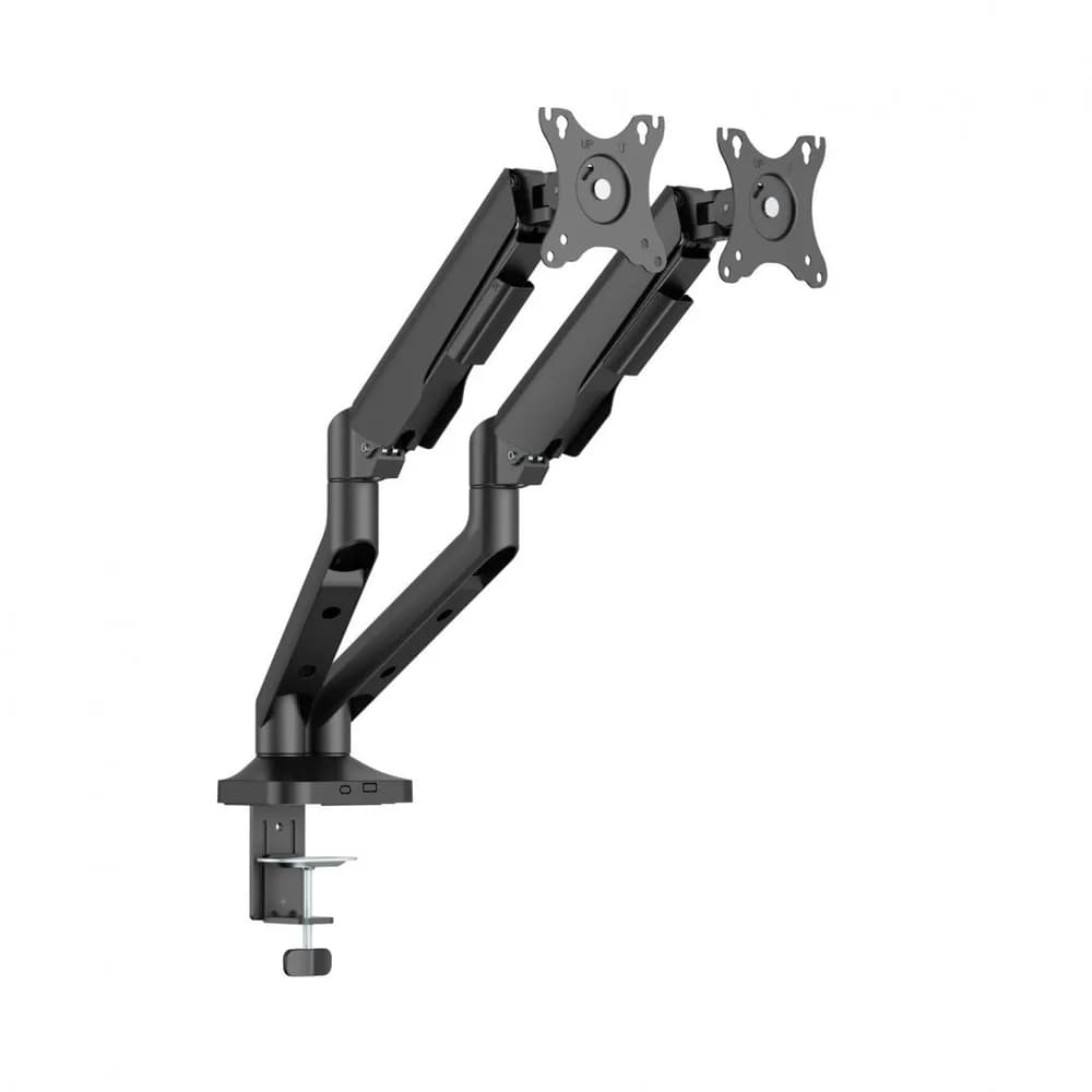 Brat monitor Serioux, tehnologie arc cu gaz, compatibilitate ecran 17"-35", greutate maxima suportata(per ecran) 2~12kg. VESA/;75x75,100x100 Tilt Range +90°~-90° Swivel Range +90°~-90° — miniatură