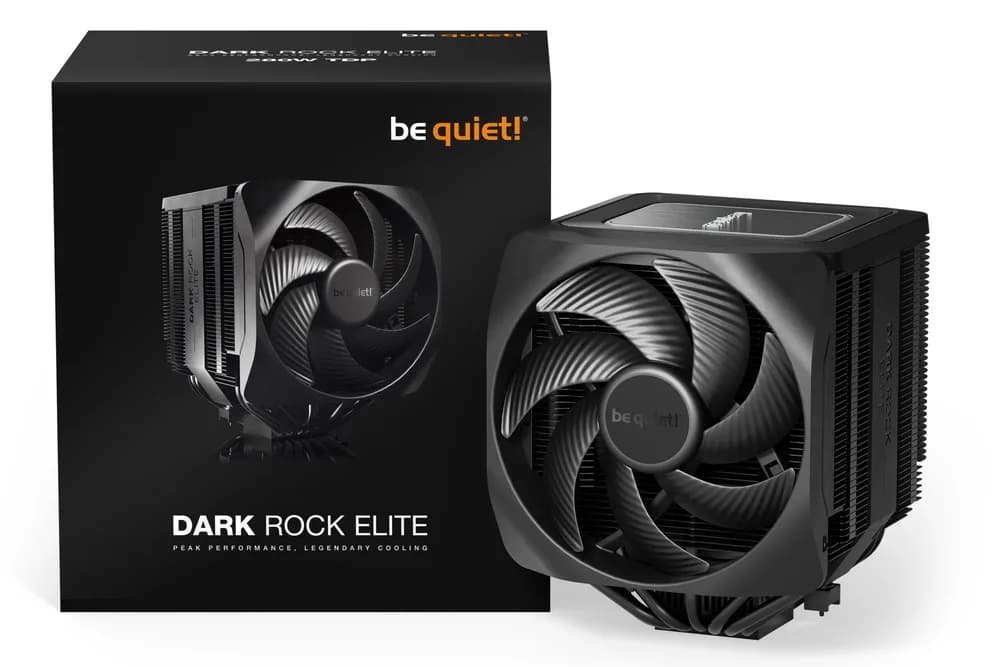 COOLER be quiet "Dark Rock Elite",racire aer, Ø6 mm×7 pcs heatpipe, skt. Intel LGA 1700/1200/115x, AMD: AM5/AM4, fan 135mm, 2000 rpm, conectare 4-pin PWM, LED ARGB, "BK037" — miniatură