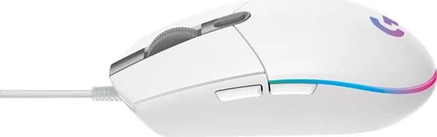 MOUSE LOGITECH, "G102 LIGHTSYNC", gaming, cu fir, USB, optic, 8000 dpi, butoane/scroll 6/1, iluminare, butoane programabile, alb, "910-005824" — miniatură