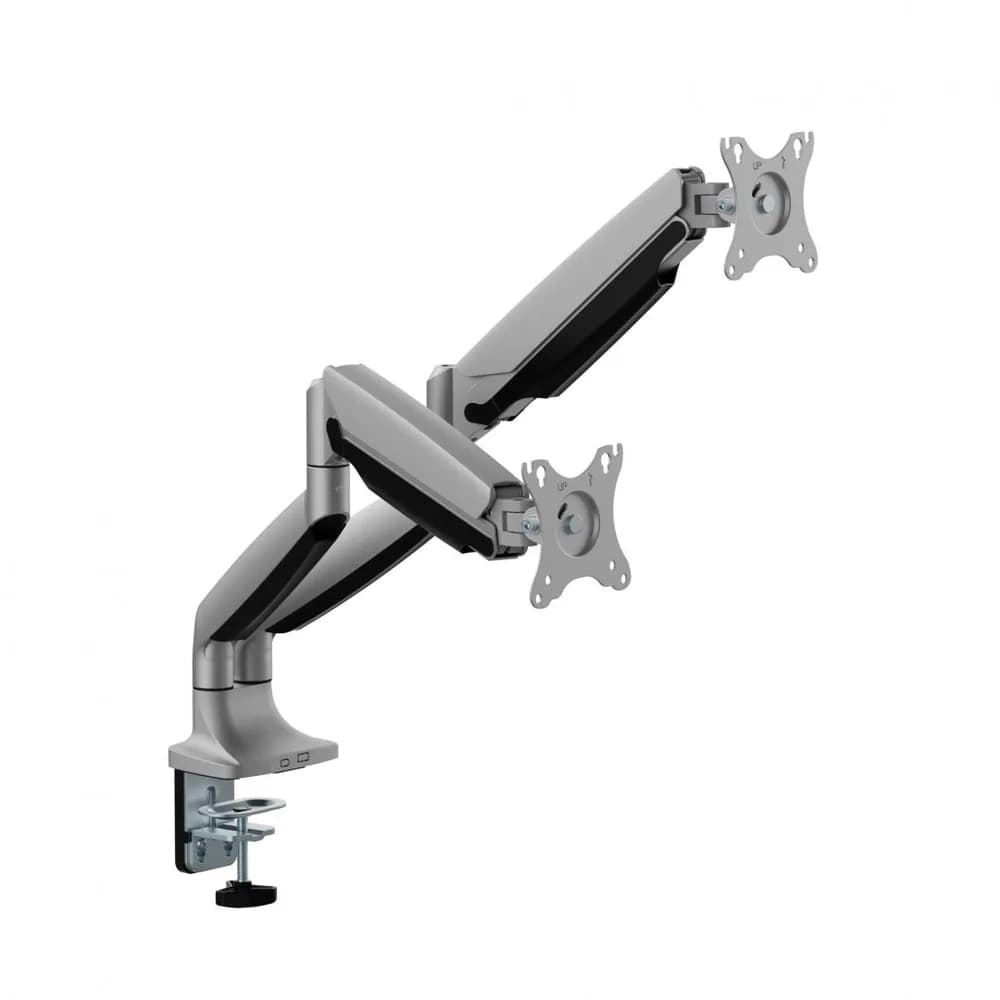Suport 2 monitoare Serioux MM82-C024, tehnologie arc cu gaz, compatibilitate dimensiune ecran 17"-35", greutate maximă suportata: (per ecran): 1~16kg, VESA: 75x75, 100x100 — miniatură