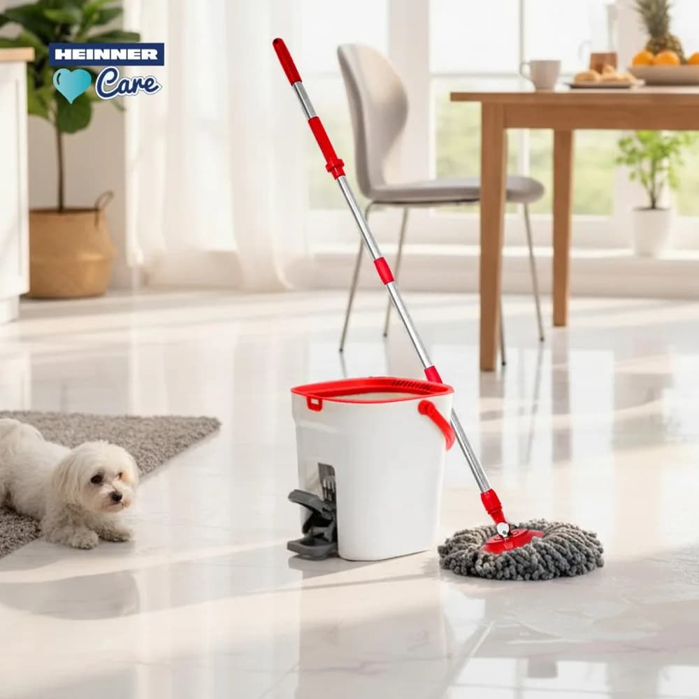 SET CURATENIE CU PEDALA WASH&DRY, CLEAN STEP, ROSU — miniatură