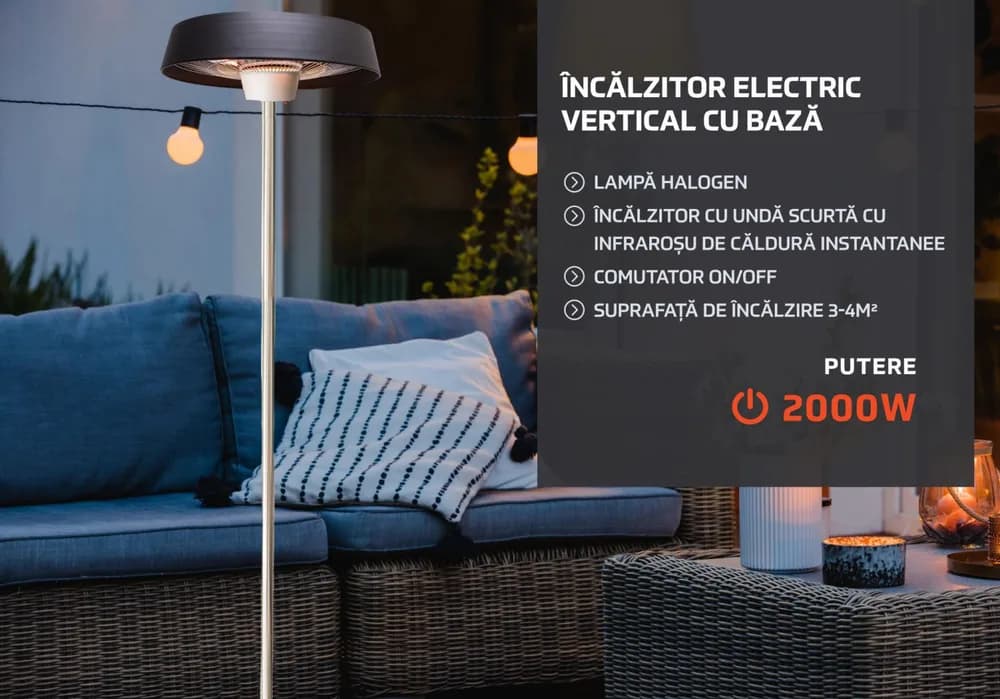 HEINNER Incalzitor electric vertical cu baza 1000W/ 2000W — miniatură