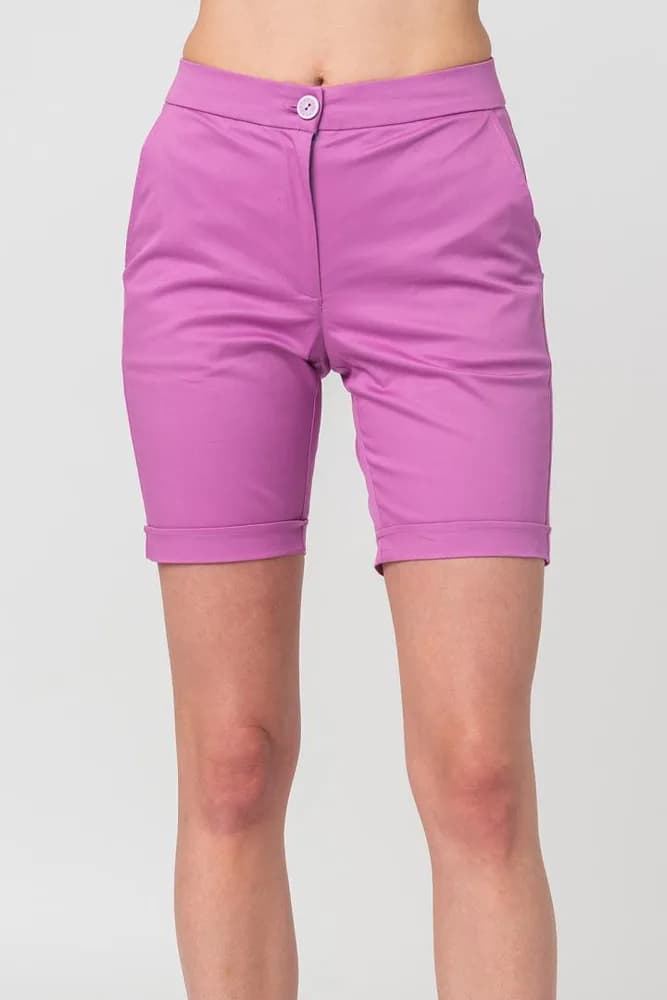 PANTALONI SCURT CASUAL FEMEI LILA XL — miniatură