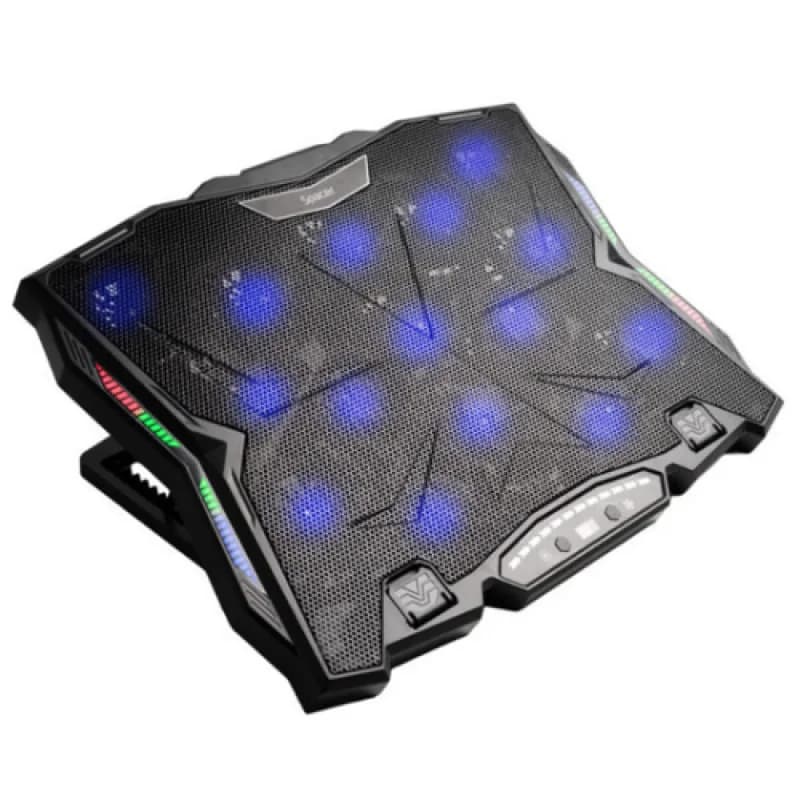 Stand/Cooler notebook Spacer SPNS-GAMING-15F, pana la 17 inch, 2 ventilatoare, negru