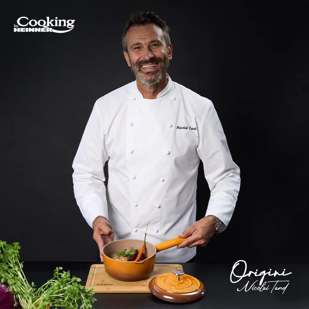 CASEROLA ALUMINIU TURNAT + CAPAC 18x8.5 CM, 1.8 L, NICOLAI TAND, ORIGINI, COOKING BY HEINNER — miniatură