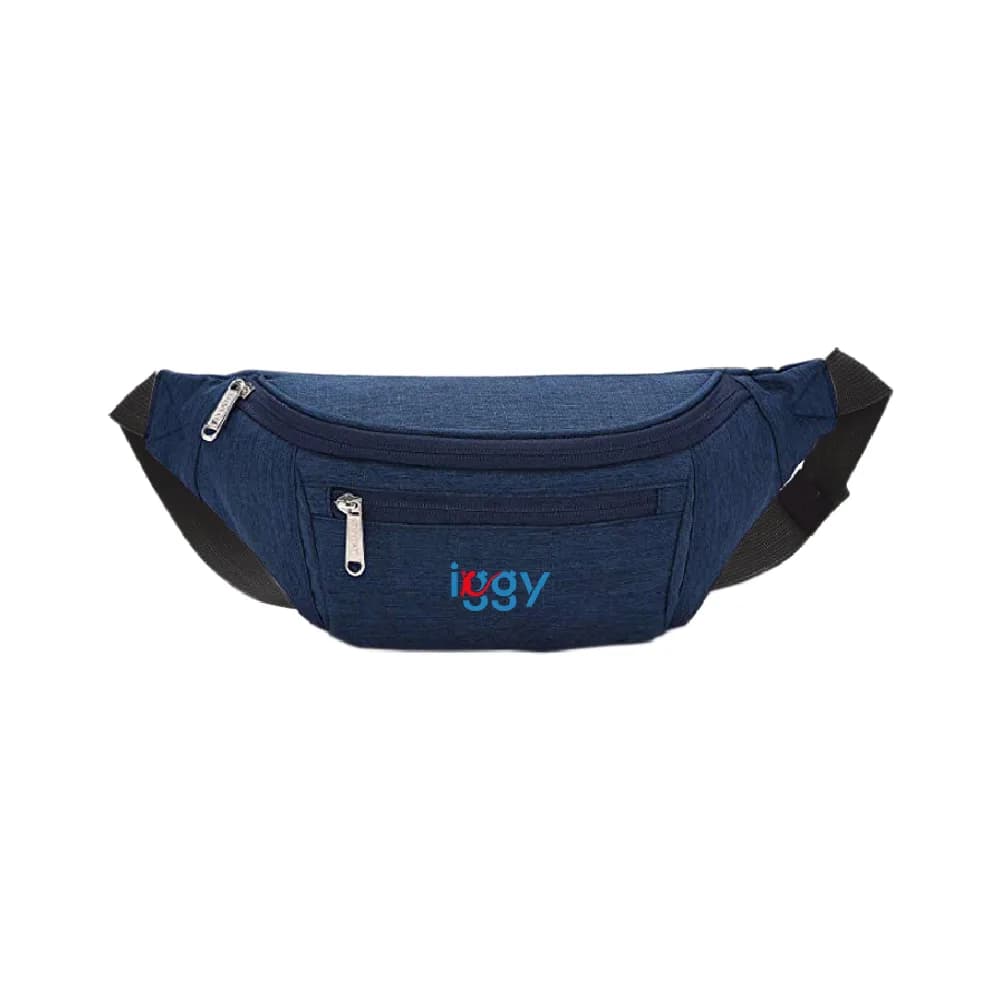 BORSETA Iggy, polyester,1 bretea, 1 compartiment principal,1 compartiment frontal, 38x16x6.5cm, albastru "IGFP-BELT-BL" — miniatură