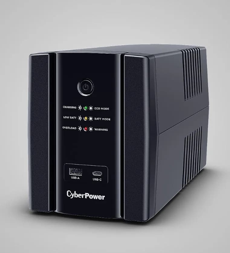 UPS CYBER POWER Line Int. cu manag,1500VA/ 900W,AVR,4xShucko,LED,2x 12 V/7.5Ah,Backup 60-90 min,incarc. 8h,con. USB,combo RJ45,charg USB-A/ USB-C,GreenP,"UT1500EG"