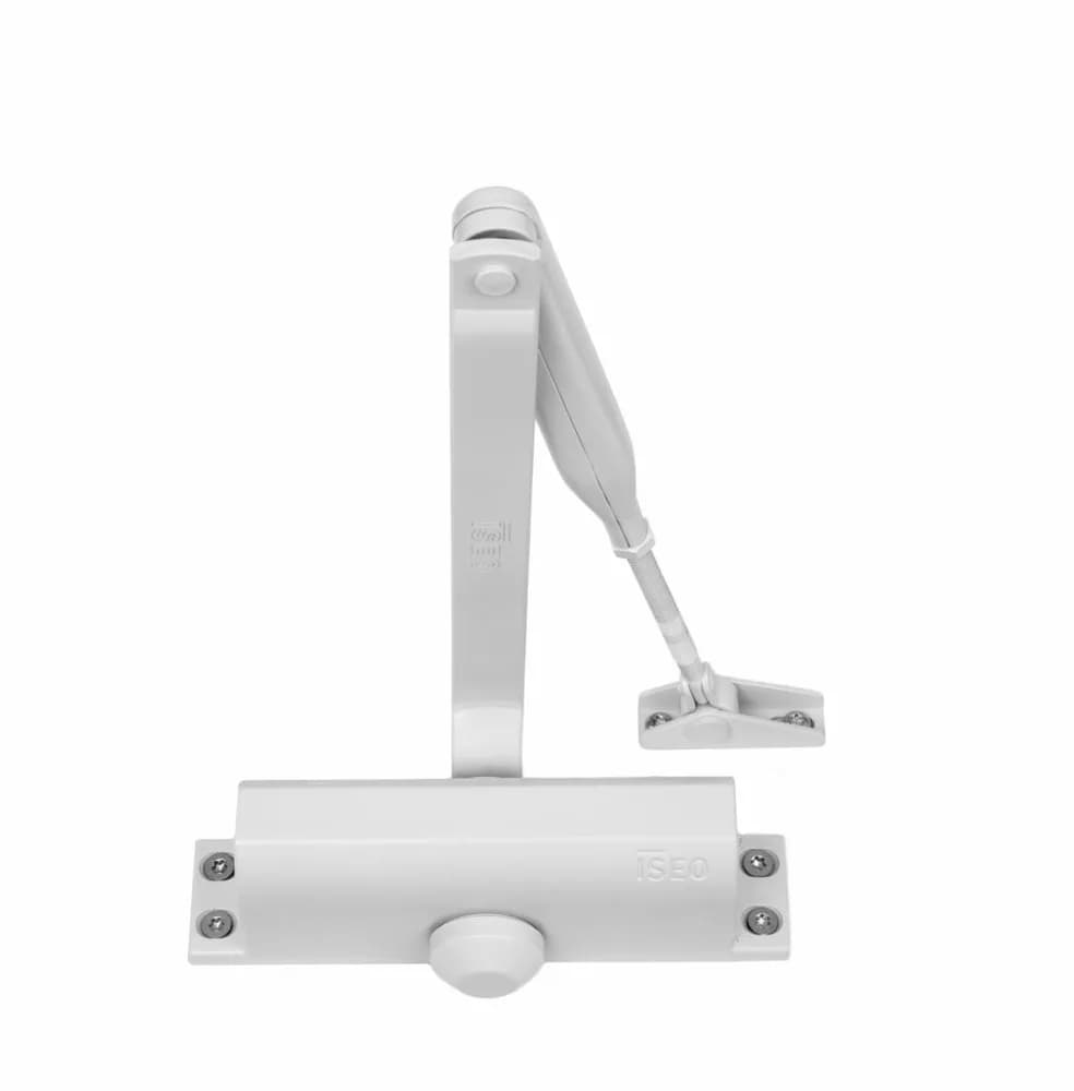 AMORTIZOR HIDRAULIC DE USA ISEO ALB 37L100004; Forță de inchidere: EN 2/3/4 selectabila pentru usi cu latimea de până la 1.100 mm (forta fixa EN 3 în configurație cu brațe paralele pentru uși cu lățimea de până la 950 mm); Dimensiune selectabila prin modificarea pozitiei corpului fata de balamale și