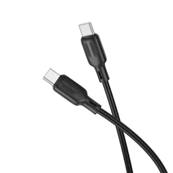 CABLU alimentare si date Borofone "BX113", Fast Charging Data Cable pt. smartphone, USB Type-C la USB Type-C, 60W 3A, 1m, negru "6941991115455"