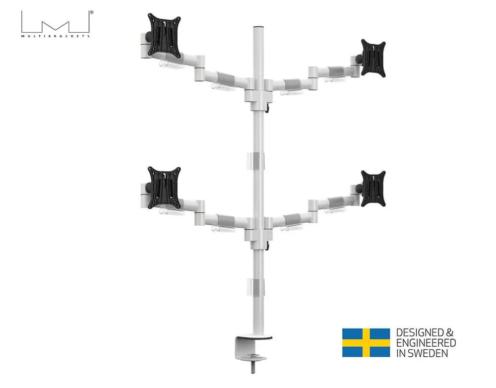 Suport 4 monitoare Multibrackets MB-5587 Officeline Quad, 15"-30", max.8 kg/ecran, alb