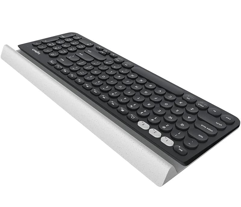 TASTATURA LOGITECH wireless & bluetooth, multimedia, 1 singur receiver, negru & argintiu, "K780" "920-008042" — miniatură