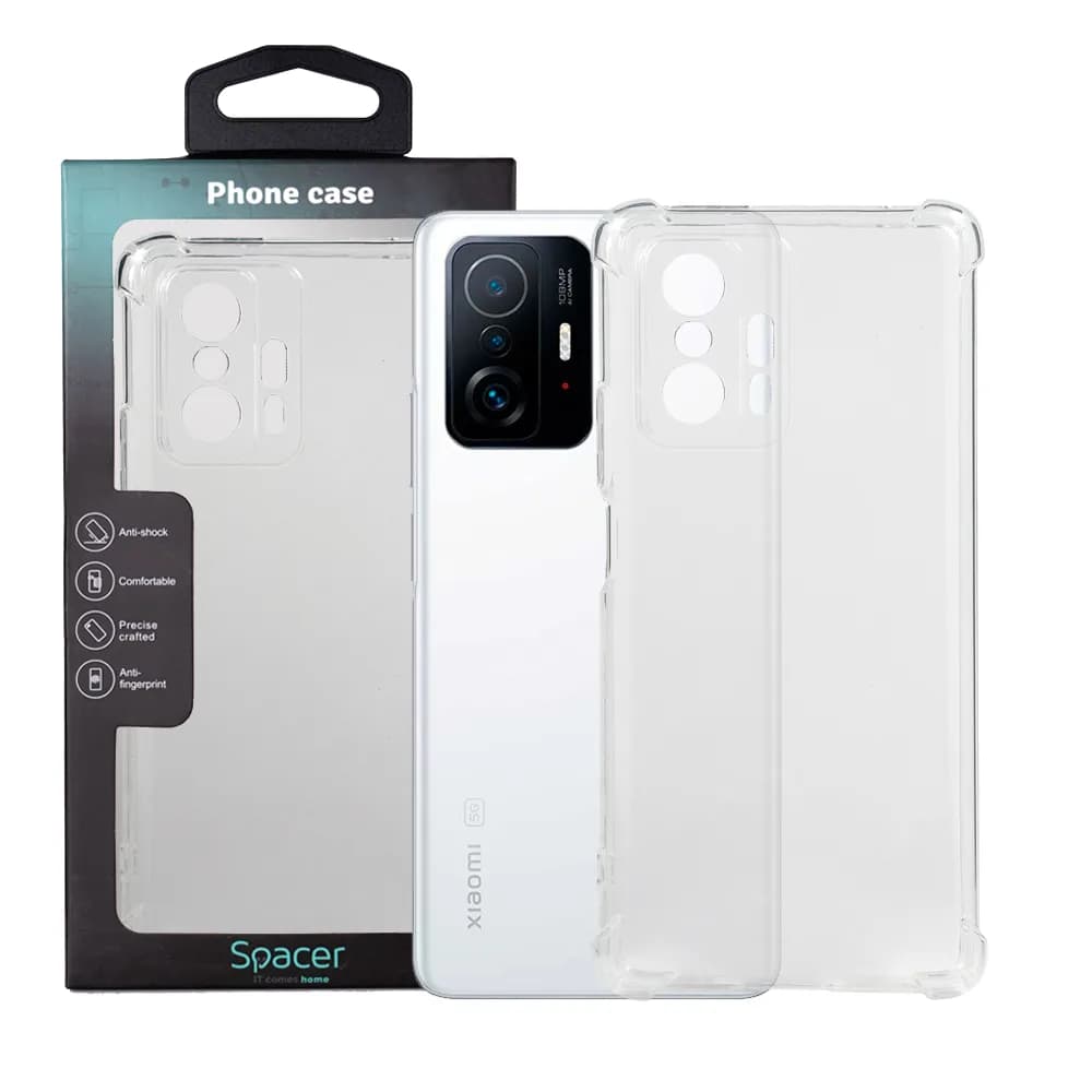 Husa Xiaomi 11T Spacer, transparenta, grosime 1.5mm, protectie suplimentara antisoc la colturi, material flexibil TPU "SPPC-XI-11T-CLR"