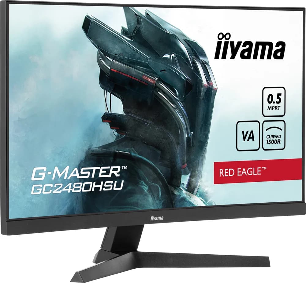 IIYAMA Monitor LED GC2480HSU-B1 23.6" VA Curved 1920 x 1080 180Hz 300 cd/m 3000:1 HDMI DP USB HUB Tilt "GC2480HSU-B1" — miniatură