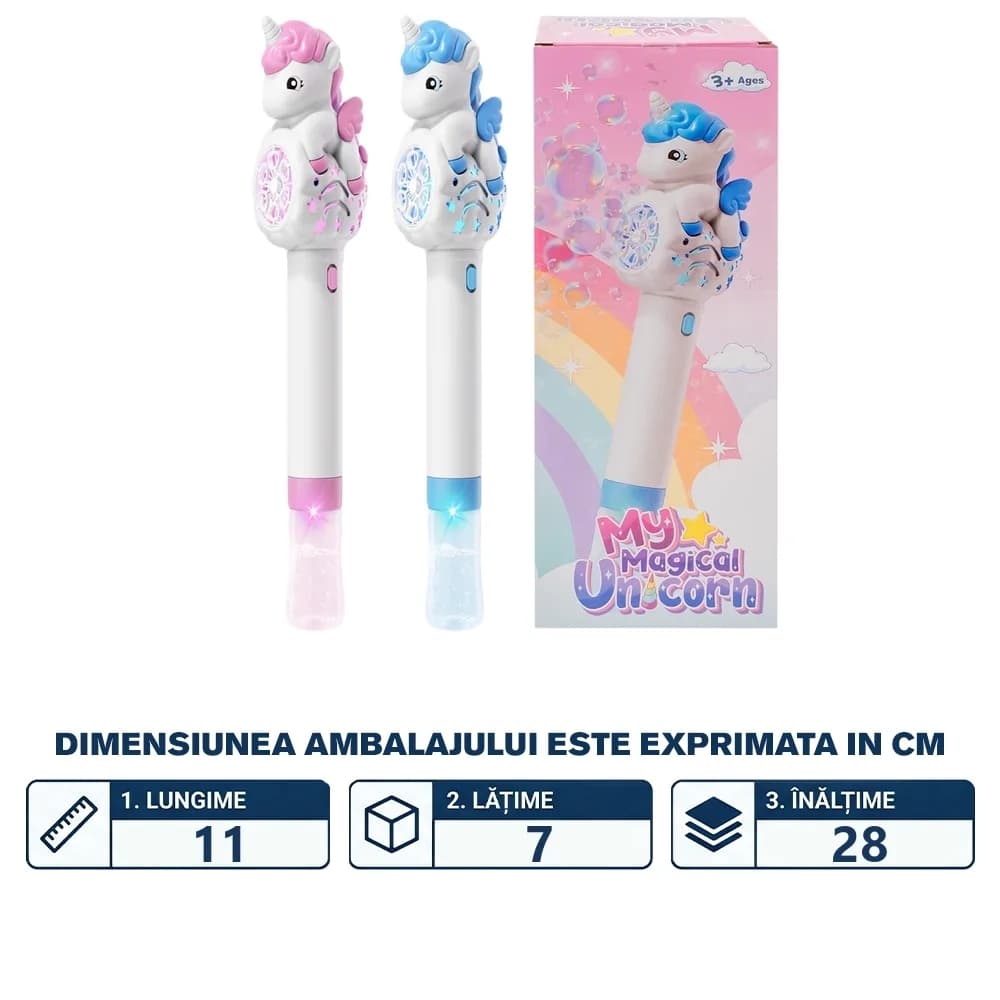 Baloane de sapun, cu baterii, Unicorn — miniatură