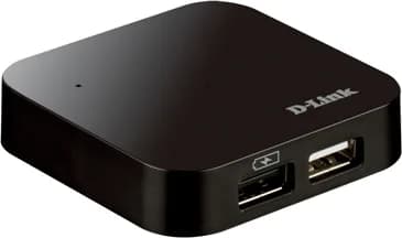 HUB extern D-LINK, porturi USB: USB 2.0 x 4, conectare prin USB 2.0, alimentare retea 220 V, negru, "DUB-H4"