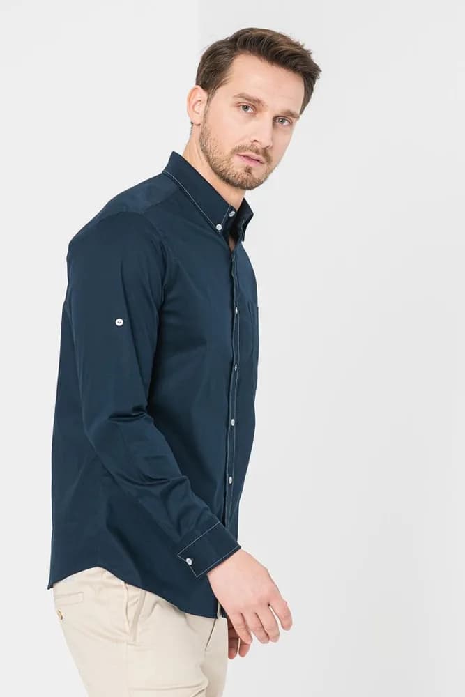 CAMASA CASUAL BARBATI DARK NAVY S — miniatură