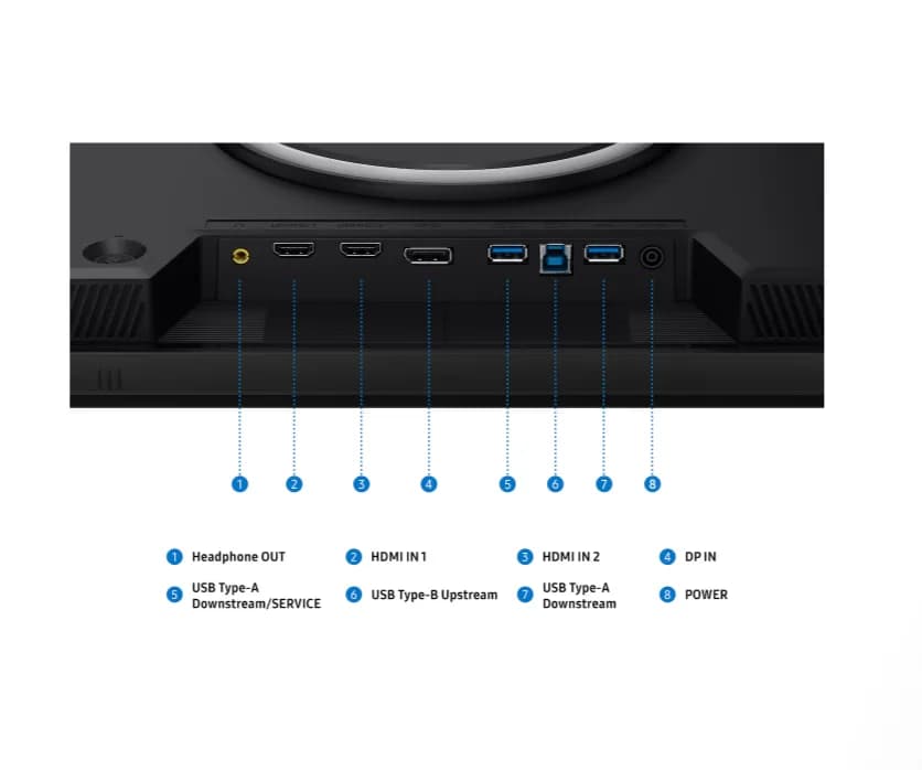 Monitor Samsung 27" LS27HG806EFXEN, Diagonal (inch): 27, Diagonal (cm): 68, Aspect ratio: 16:9, Panel: IPS, Resolution: 5120x2880/2560x1440, Refresh Rate: 180Hz/360Hz, Response time GtG: 1ms, Brightness (max): 350 cd/m², Contrast (static) : 1000:1, Viewing angle: 178/178, Color Gamut Type: sRGB — miniatură