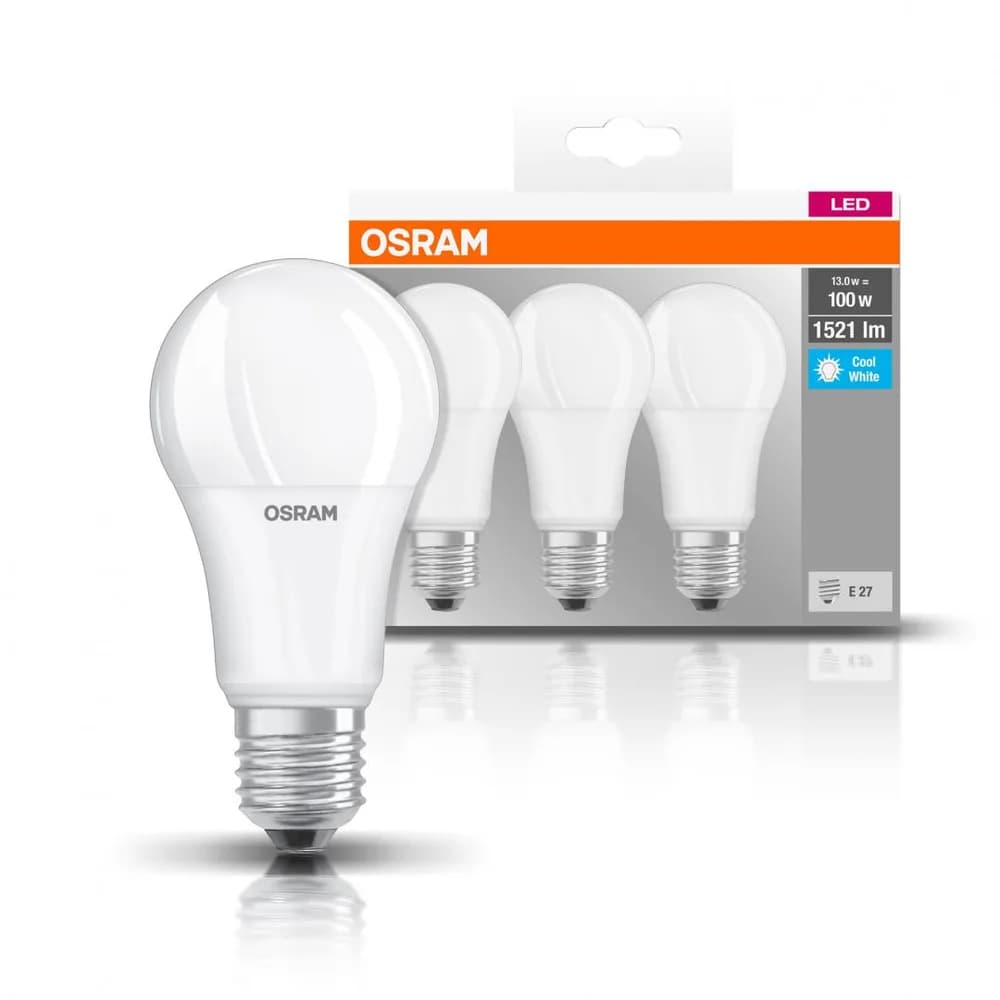 3 Becuri LED Osram Base Classic A, E27, 13W (100W), 1521 lm,lumina neutra (4000K) — miniatură