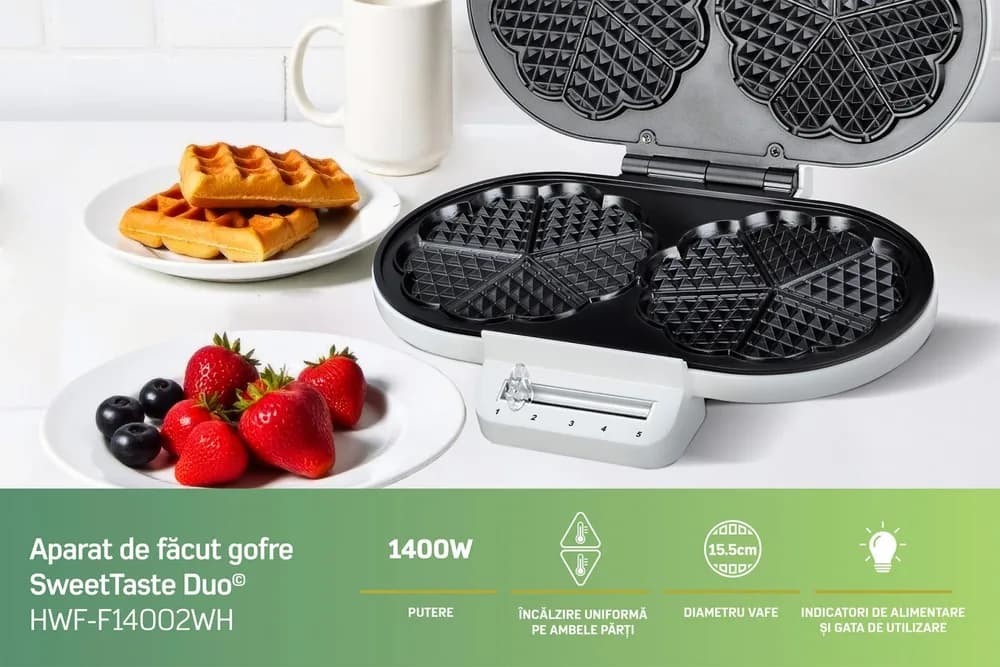APARAT DE FACUT GOFRE HEINNER HWF-F14002WH — miniatură