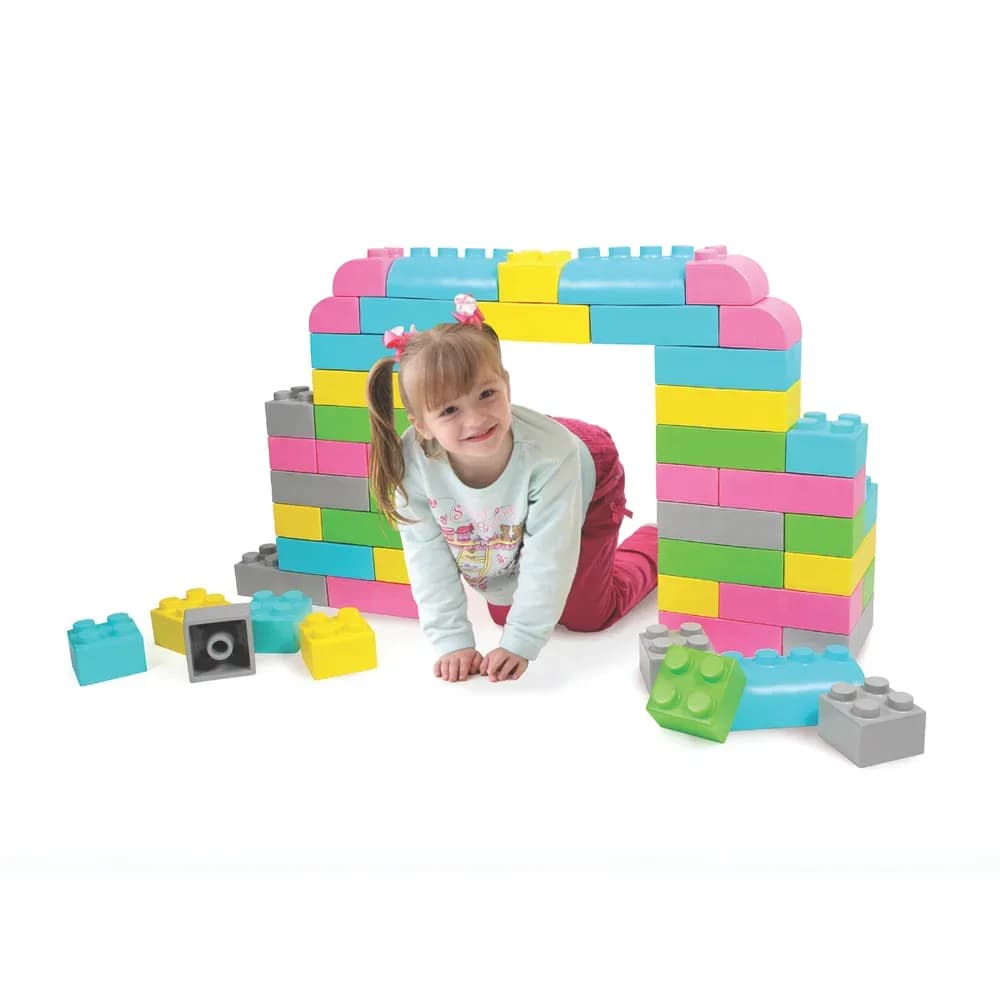 Set cuburi mari Wise, culori pastel (42 de piese)