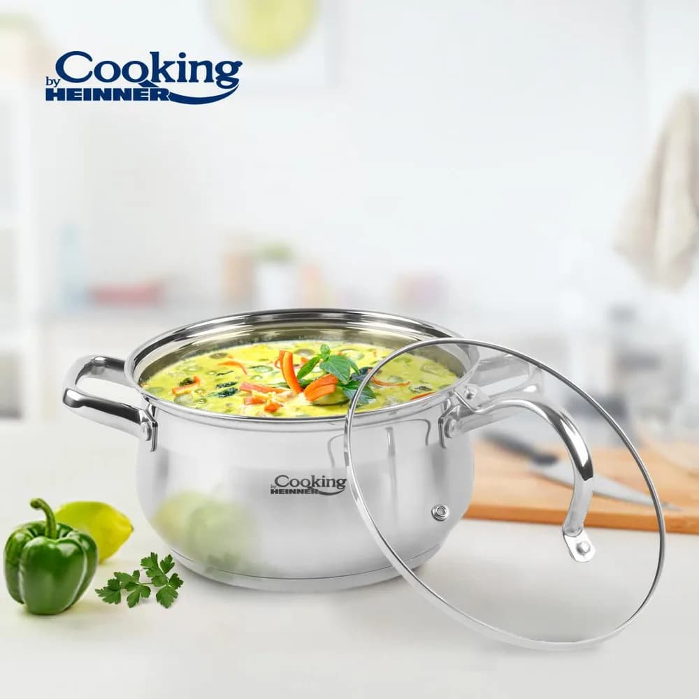SEMIOALA INOX+CAPAC 18 X 10.5 CM, 2.6 L, AMIRA, COOKING BY HEINNER — miniatură