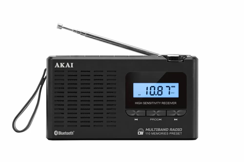 Radio cu ceas Akai APR-600 cu baterii 3x AAA, bluetooth 5.0, 0.8W, negru — miniatură