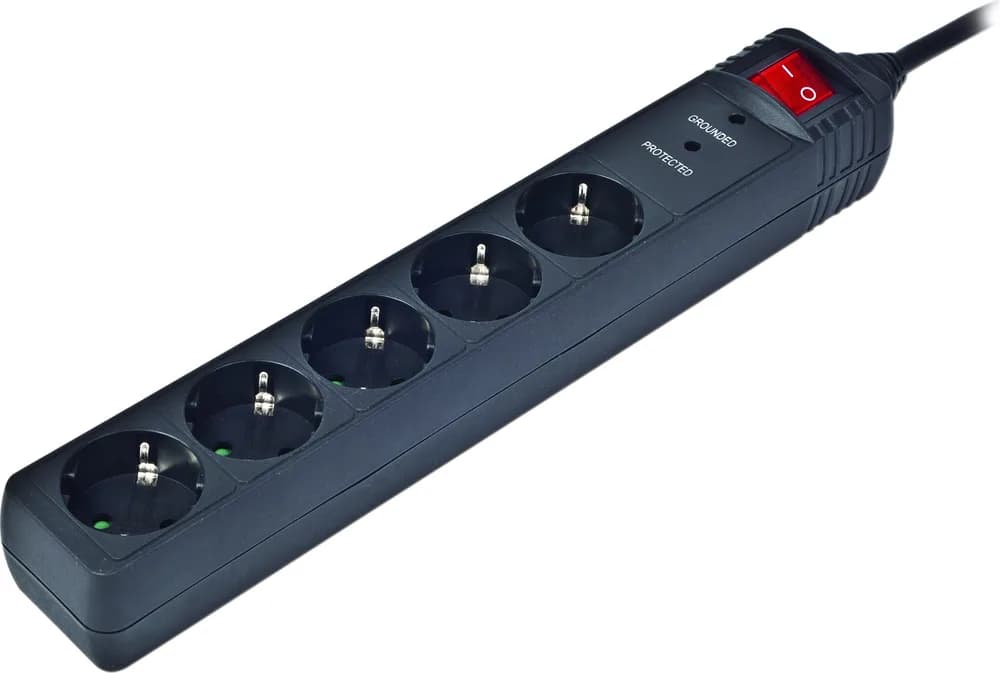 PRELUNGITOR GEMBIRD, Schuko x 5, conectare prin Schuko (T), cablu 4.5 m, 16 A, protectie supratensiune, protectie copii, negru, "SPG5-C-15"