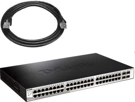 SWITCH D-LINK SMART 48 porturi Gigabit + 4 porturi Combo SFP, carcasa metalica, rackabil, "DGS-1210-52" — miniatură