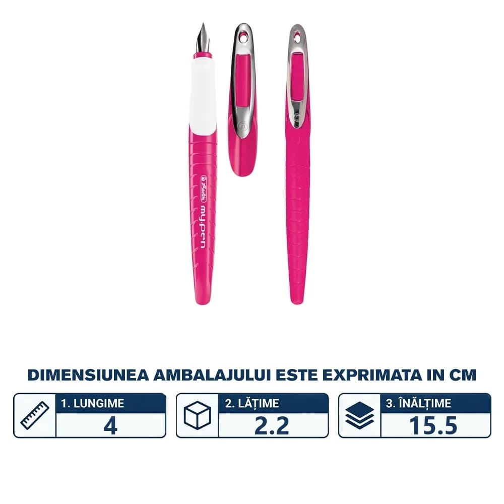 Stilou My Pen, penita M, roz/alb - vrac — miniatură