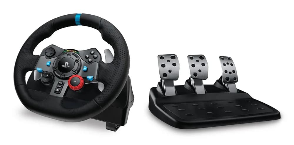 LOGITECH G29 EU + G435 Black Gaming Controller Aluminium Black USB Steering wheel + pedals + headset PC "991-000539" — miniatură
