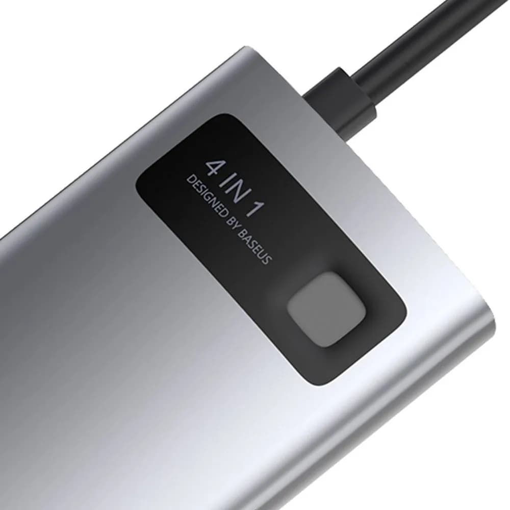 DOCKING Station Baseus Metal Gleam,conectare PC USB-C, USB 3.0x1|USB 2.0x1|USB Type C x 1 PD 100W 5V/9V/ 4.5V/20V 5A (Max) | HDMI x 1/4K/30Hz,gri "CAHUB-CY0G"-6953156204621 — miniatură
