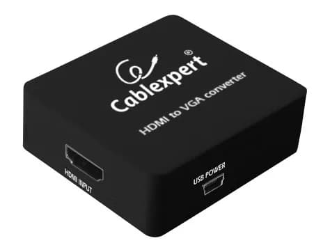 ADAPTOR video GEMBIRD, splitter HDMI (M) la VGA (M) + Jack 3.5mm (M), rezolutie maxima Full HD (1920 x 1080) la 60Hz, USB power, black, "DSC-HDMI-VGA-001"