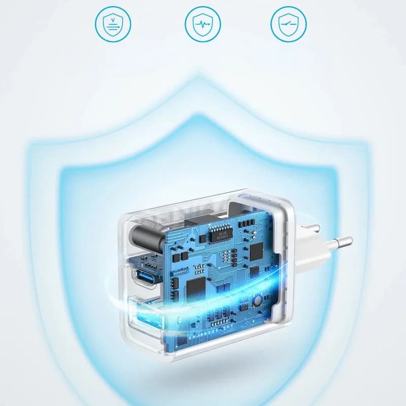 INCARCATOR retea Anker "312" 20W, PowerIQ, 1 x USB Type-C, 1 x USB, alb, "A2348G21" - 0194644139735 — miniatură