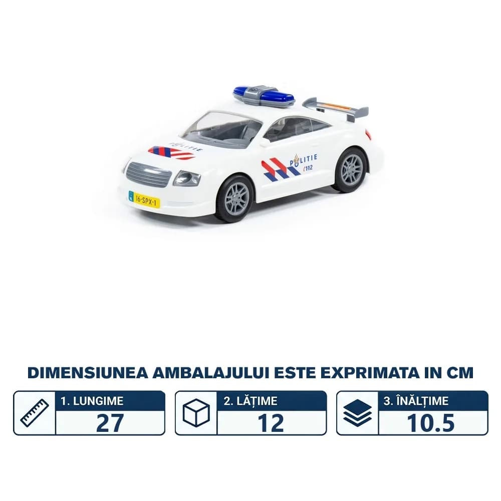 Masinuta politie, cu frictiune, 26.8x11.5x10 cm, Polesie — miniatură