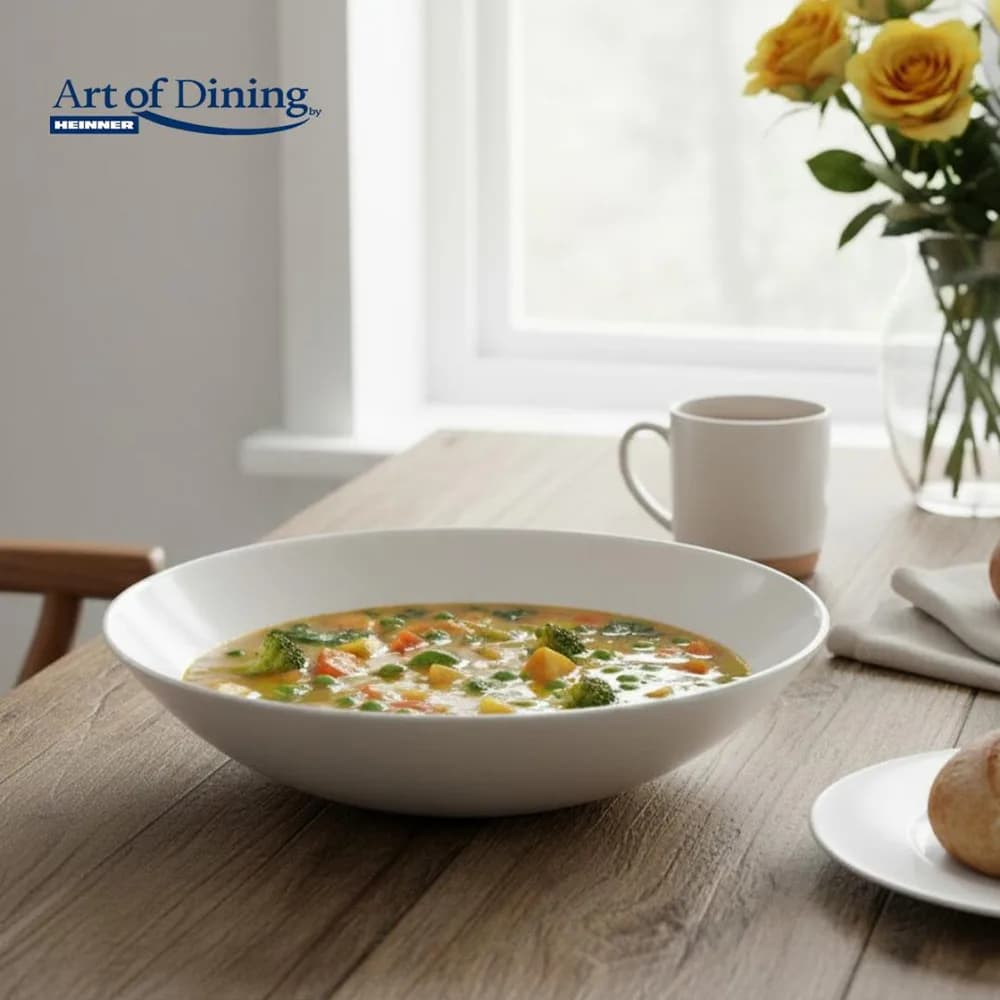 SERVICIU MASA DIN OPAL ALB 18 PIESE, ELYA, ART OF DINING — miniatură