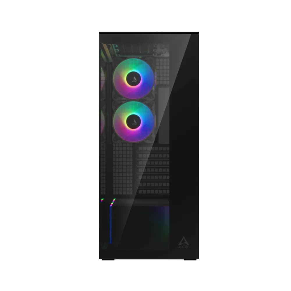 CARCASA Arctic "Xtender Mirror BK", mid tower, max 8xfan, 3xP14 ProR ARGB si 2xP12Pro ARGB instalate, PSU shroud 24 LED ARGB, USB-C x 1, USB 3.2 x 2, audio+mic, 7 sloturi expans, negru, "ACPCC00018A" — miniatură