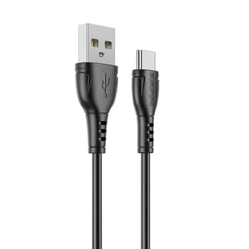 CABLU alimentare si date Borofone "BX51", Charging Data Cable pt. smartphone, USB la USB Type-C, 3A, 1m, negru "6931474743930"