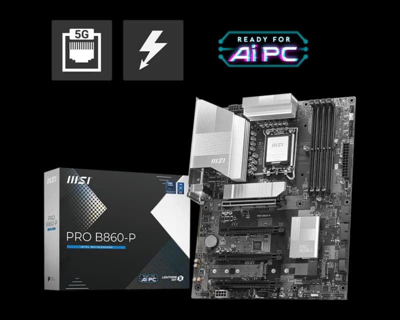 Placa de baza MSI PRO B860-P, LGA 1851, DDR5, ATX
