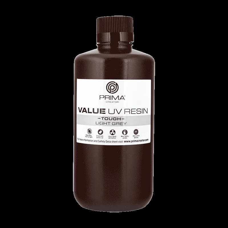 Rășină 3D PrimaCreator Value Tough UV (ABS Like) – 1 kg – Light Grey — miniatură