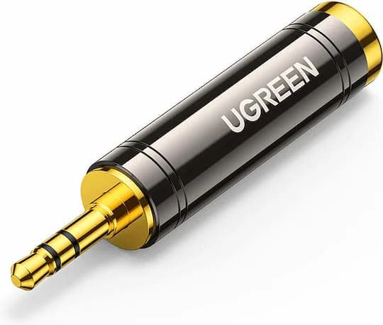 ADAPTOR audio Ugreen, "AV168" jack 3.5 mm (T) la 6.35 mm(M), negru "60711" - 6957303867110
