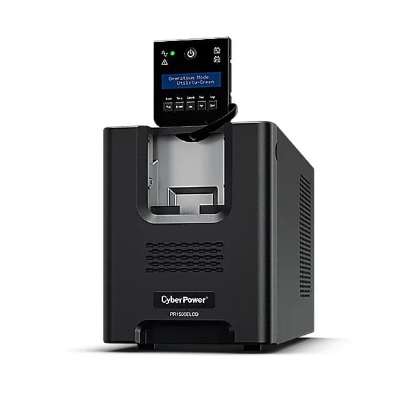 UPS CYBER POWER Line Int. cu Sinusoida Pura,tower, 1500VA/ 1350W,AVR,8xIEC,LCD,1xRBP0023,Backup 4-12 min,incarcare 8h,USB,RS232,GreenP,serie PR "PR1500ELCD" — miniatură