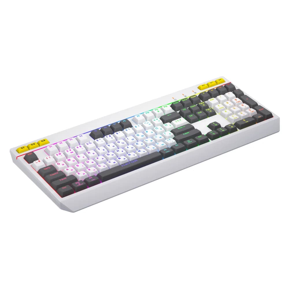 Tastatura HATOR Icefall, RGB, USB, Alb — miniatură