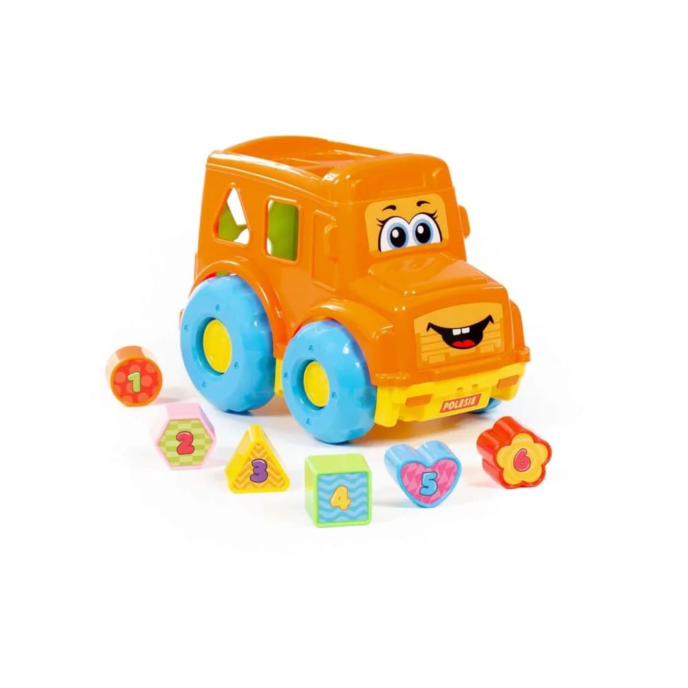 Autobuz + cuburi educative, 23.5x15.2x17 cm, Polesie — miniatură