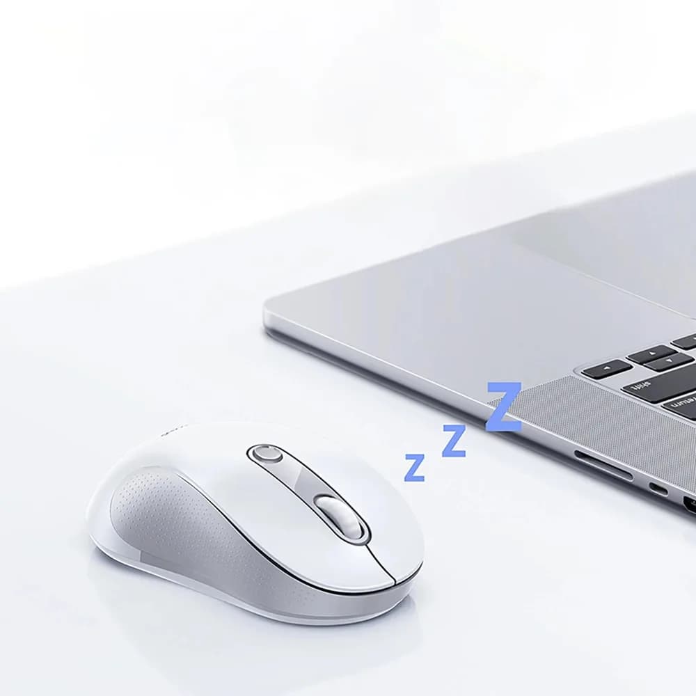 MOUSE Baseus F02 PC sau NB wireless, 2.4Ghz, optic, 800/ 1200/1600 dpi, click silentios, butoane/scroll 4/1, alb, "B0203302" - 6932172693404 — miniatură