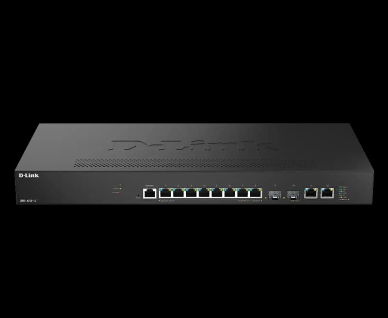 Switch D-Link 2.5Gigabit DMS-1250-10S, 8x RJ-45, 2x SFP+, 1x Console, 100/1000/2500 Mbps, compatibilitate 802.3u, 802.3ab, 802.3bz, 802.3ae, 802.3z, 802.3az, 802.3x, 802.1Q, 802.1