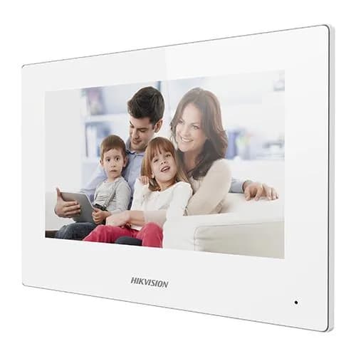 Monitor videointerfon WIFI modular 7 color Hikvision DS-KH6320-WTE1-W; culoare alba, ecran LCD 7 color cu touch screeen, rezolutie ecran 1024 x 600; design modern; Conectivitate: Retea wireless: Wi-Fi 802.11b/g/n; Network:10/100Mbps self adaptive network ; TCP/IP, SIP, RTSP; Comunicare audio