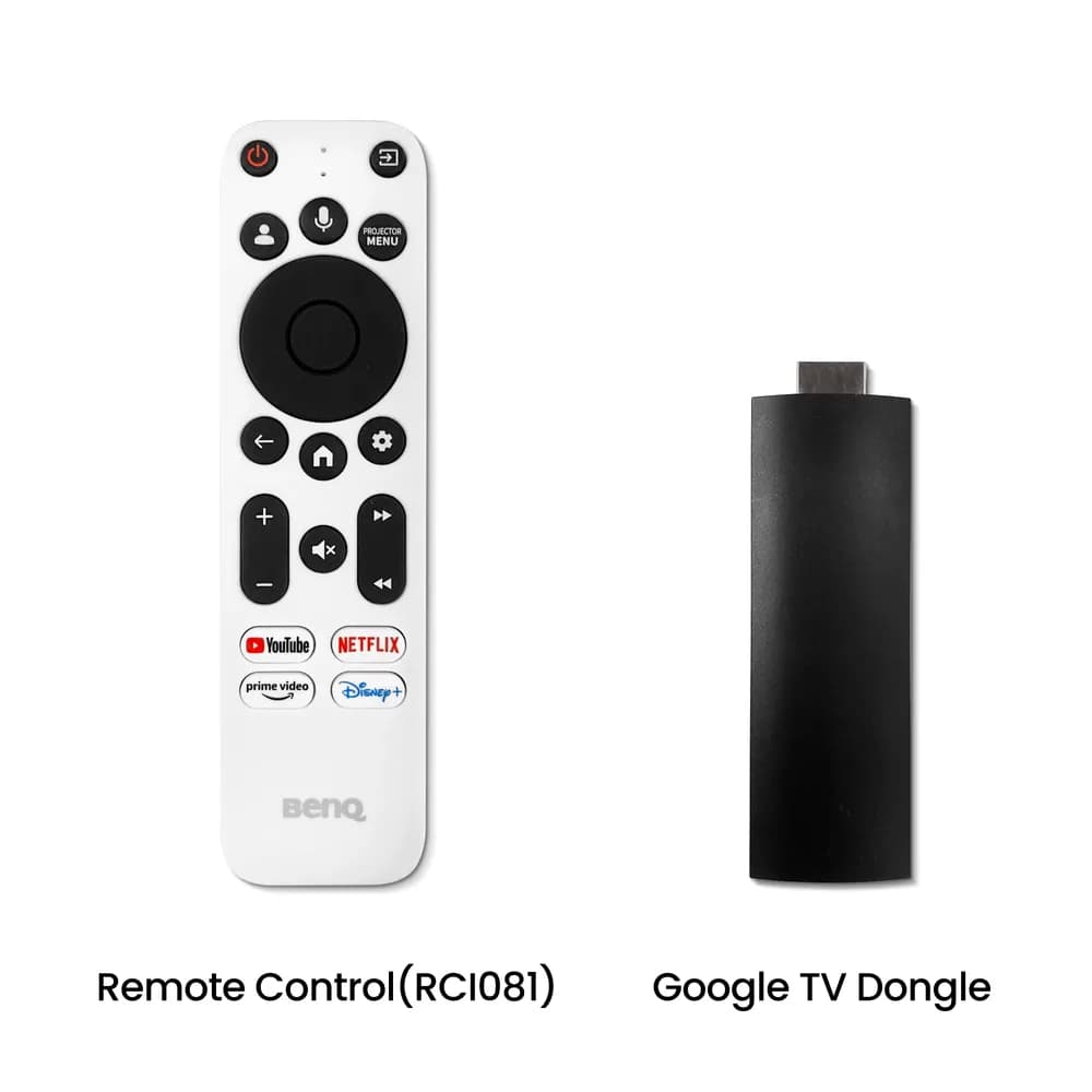 Videoproiector BenQ TH575i, Full HD (1920x1080), 3.800 lumeni, 16:9, 15.000:1, lampa 6.000 ore/ 15.000 ore ecomode, zoom 1.1x, 2* HDMI, USB Type A, RS232, boxa 10W, audio out, dongle smart BenQ QS01 cu Google TV si WiFi integrat, telecomanda cu baterii incluse, 2.3 kg, 29-34 dB, culoare alb — miniatură